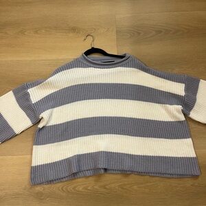 zesica blue and white stripe sweater